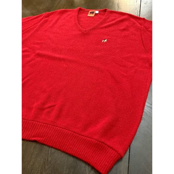Vintage Saddlebred Belk Stores Services Sweater Red Polo Horse Size Large L - Picture 2 of 11